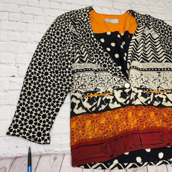 Vintage Platinum by Dorothy Schoelen Blouse Top Shirt Size Large Artsy C048 -2 - Picture 8 of 16